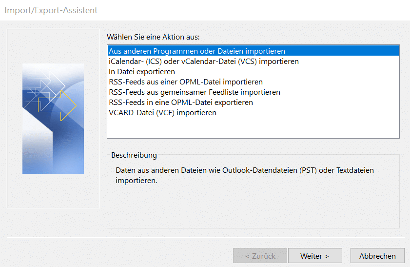 Outlook Backup Datei Wiederherstellen