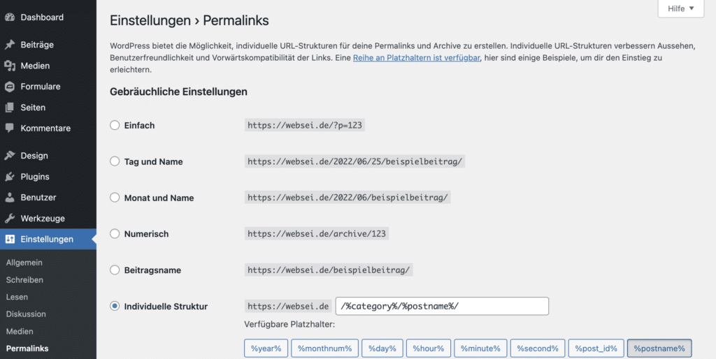 Permalink in WordPress