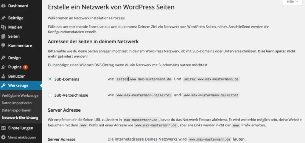 3 Die Multisite Funktion einrichten Wordpress 4 – Das umfassende Training YouTube 05 07 2026 09 44 AM